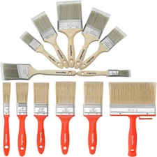 ValueMax Utility Paint Brushes Set Birch Wood Handle Thick Bristle 6-Pack/7-Pack