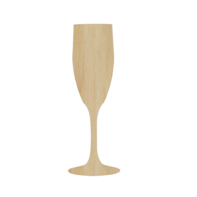 Champagne Glass Laser Cut Out Wood Shape Craft Supply- Woodcraft Champagne Flute