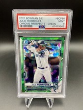 2021 Bowman Mega Green Ice Mojo Refractor /125 Julio Rodriguez #BCP-86 PSA9 MINT