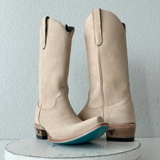 Lane Emma Jane Women’s Western Boots Size 7.5 Bone Cowboy Tall Pull On Snip Toe