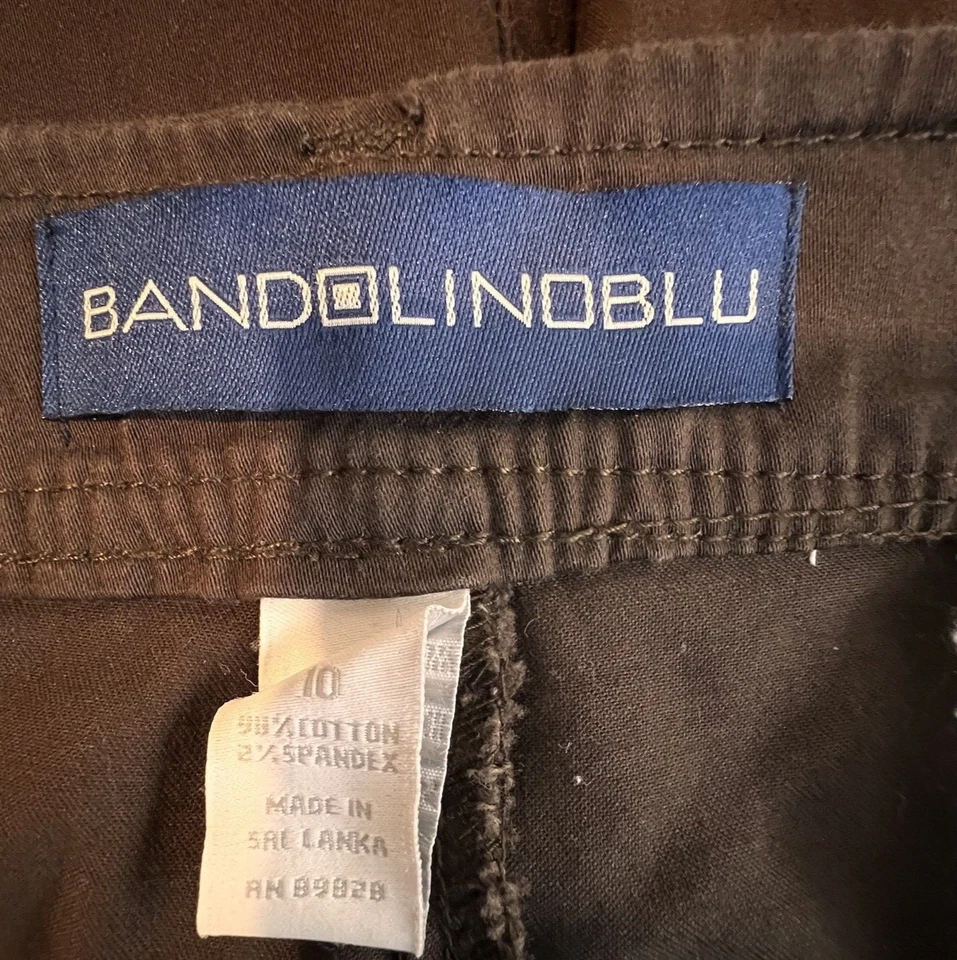 Pantalones de mezclilla Bandolinoblu para mujer 10 elásticos marrón piernas rectas trabajo informal Foto 2 de 4