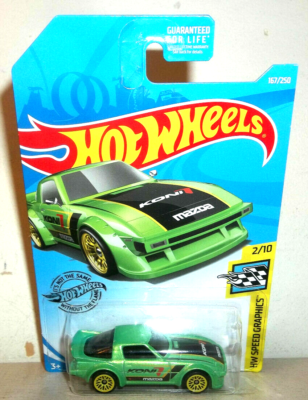 2019 HOT WHEELS 1:64 HW SPEED GRAPHICS 2/10 GREEN MAZDA RX-7 #167