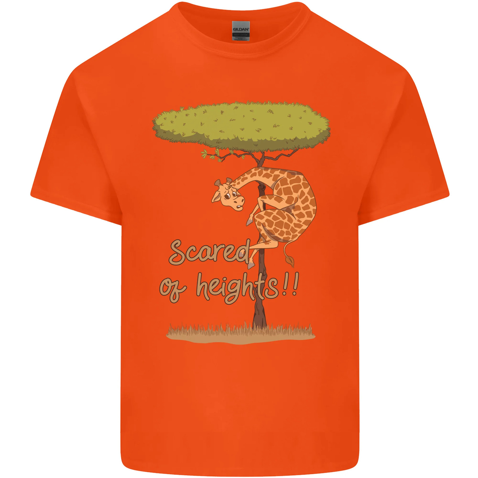 Scared of Heights Funny Giraffe Acrophobia Kids T-Shirt Boys Girls image 7