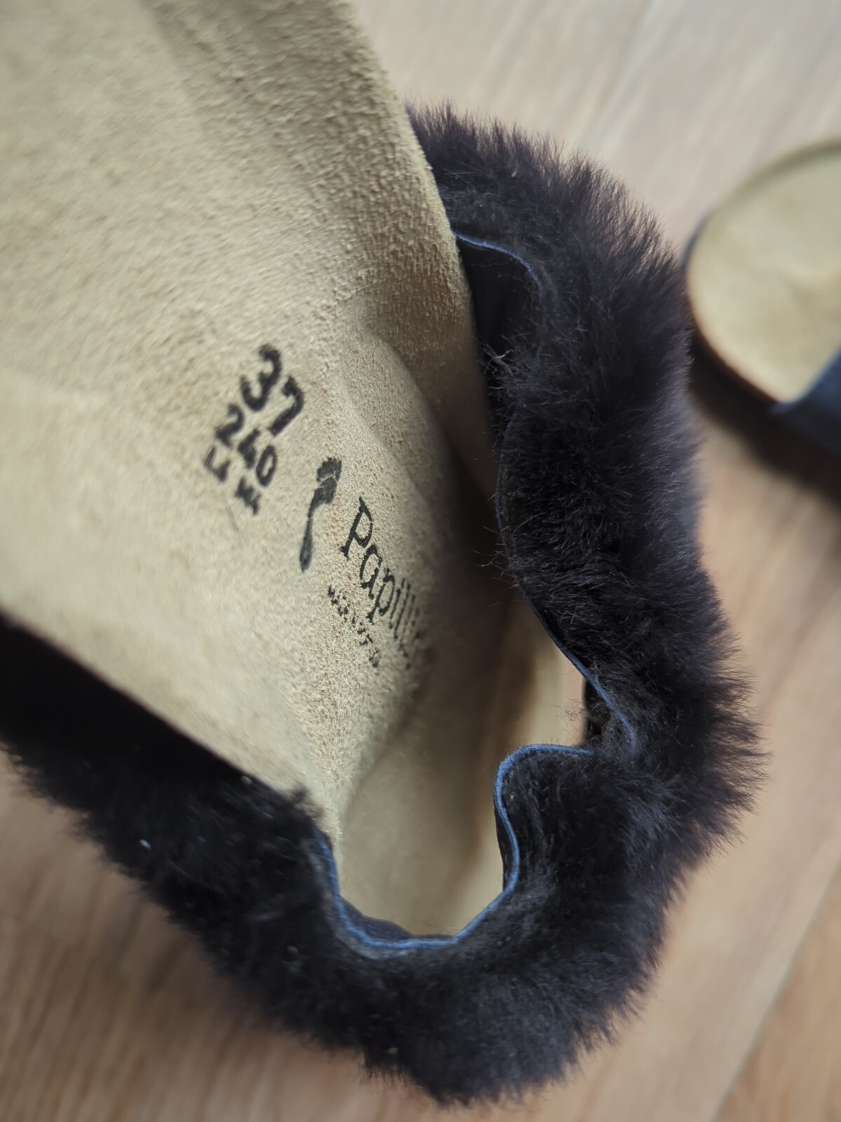 Birkenstock Papillio Amber Wedge Mule Sandals EU 37 Women 6-6.5 Fur Trim image 9
