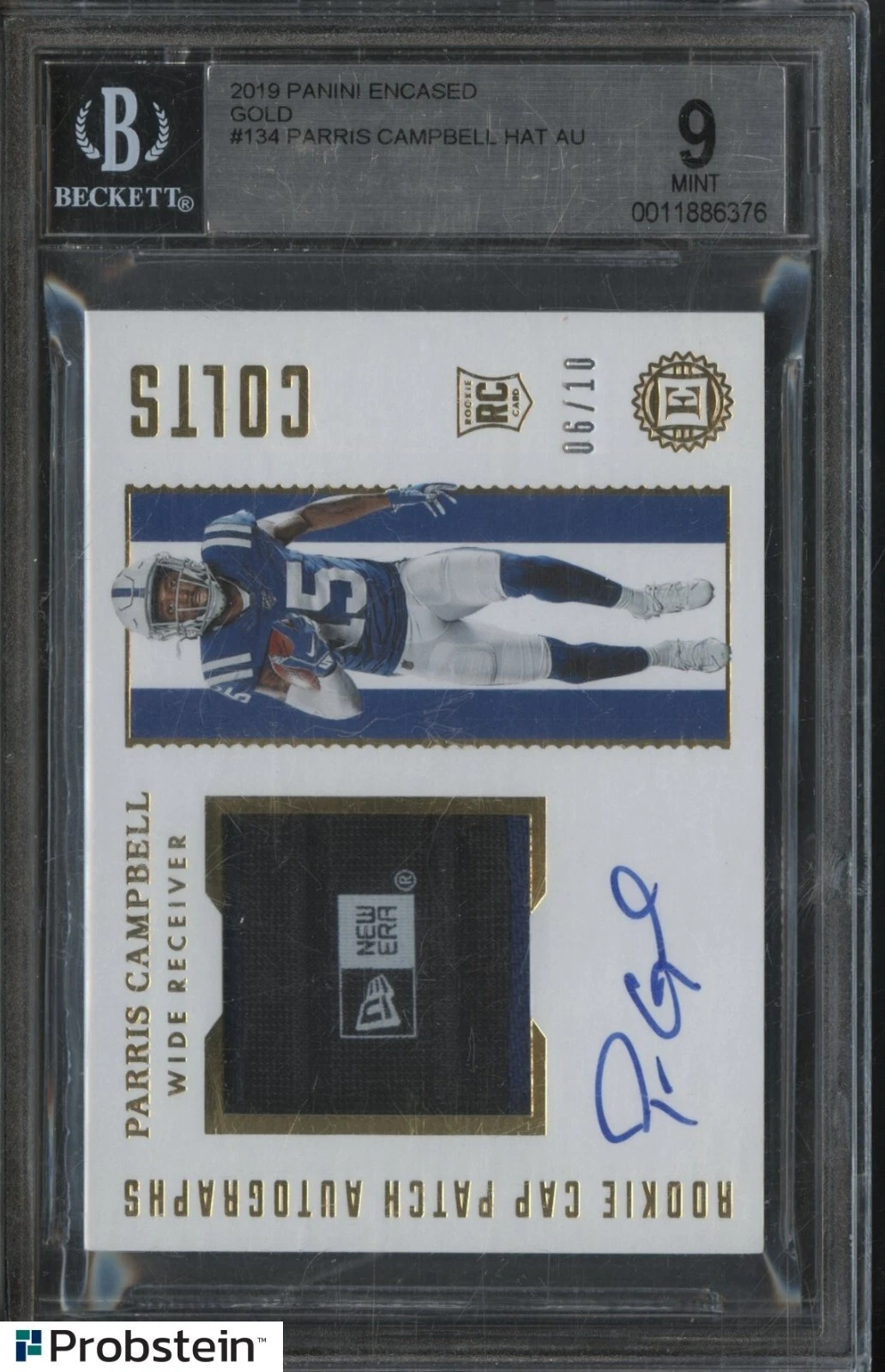 Parris Campbell Panini Contenders Optic #134 Autograph-Gold