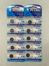 10 X CR1225 1225 PKCELL Lithium 3v Battery FACTORY FRESH 12/2028 FREE SHIPPING