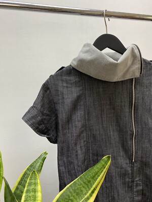 Stussy Vintage Denim Cotton Mini Dress Grey Womens Size M Streetwear | eBay