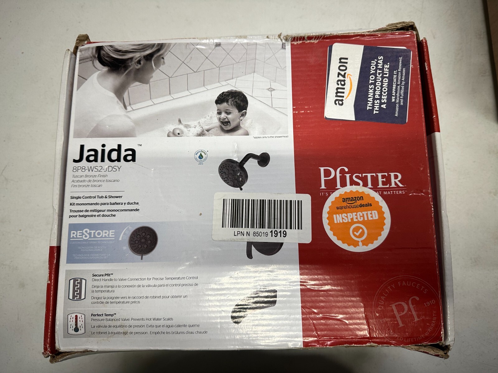 Pfister Jaida 8P8WS2JDSY Tub and Shower Faucet in Tuscan Bronze W