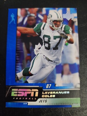 LAVERANUES COLES 2005 UPPER DECK ESPN #70 NEW YORK JETS #180/199 NFL FOOTBALL
