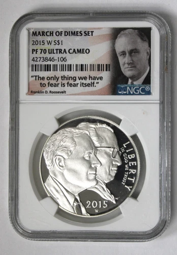 2015-W Proof Dollar March Of Dimes Set NGC PF70 Ultra Cameo