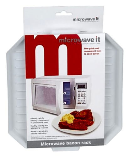 FORNO a microonde si adatta Bacon nitide Cook scongelamento in plastica  sicuro facile da pulire | eBay