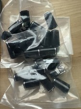10-CUSTOM GOLF FERRULES .355 BLK/SILVER 1  TAPER TIP COLLARED