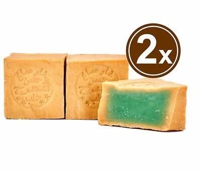 CARENESSE 2 x Aleppo-Seife 15% Lorbeeröl 85% Olivenöl vegan natürlich #Alepposeife 400 g
