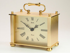 pallas HEGES kleine alte Tischuhr Stiluhr 80er Messing 31/101/1 NOS; K85 919