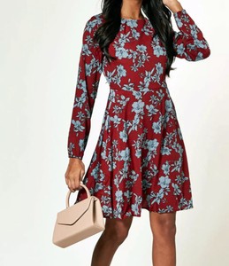 red mini shift dress