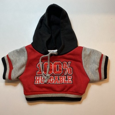 Build A Bear Vintage rot schwarz 100 % kuschelig Hoodie Pullover Sweater Jungen Kleidung