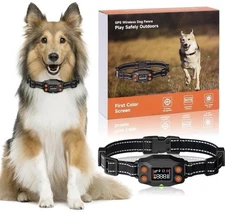 GPS Wireless Dog Fence, GPS Dog Collar Fence System, Adjustable 25-999 Yards ...