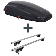 Dachbox G3 Arjes 320 + Dachträger Menabo Sherman für Mercedes GLE SUV Typ W166