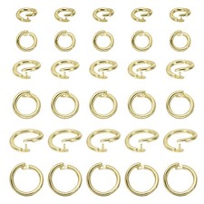30 Pcs Locking Jump Rings 7.5/10/12mm Round Twist Clasp 14k Gold
