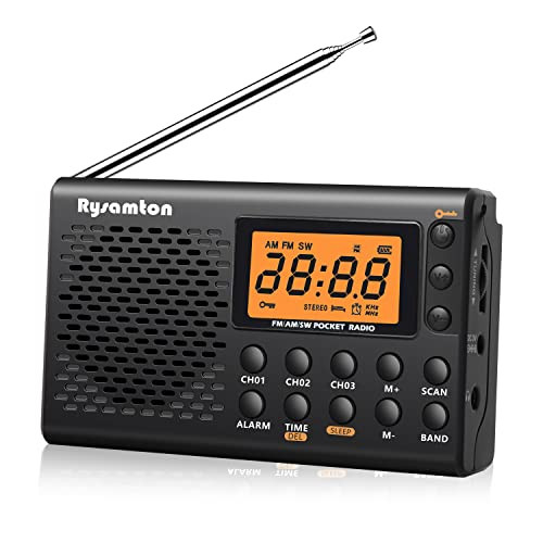 Portable AM/FM/Shortwave Radio, Batteries Operated Pocket Radios, Large
