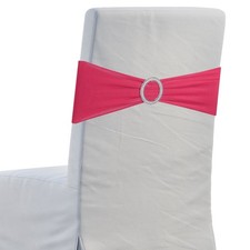 10Pcs Chair Bow, 350x130mm Stretch Band with Buckle Slider Rose Red