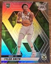 2024-25 Panini Mosaic Tyler Smith #225 True Silver Prizm Rookie Card SP RC BUCKS. rookie card picture