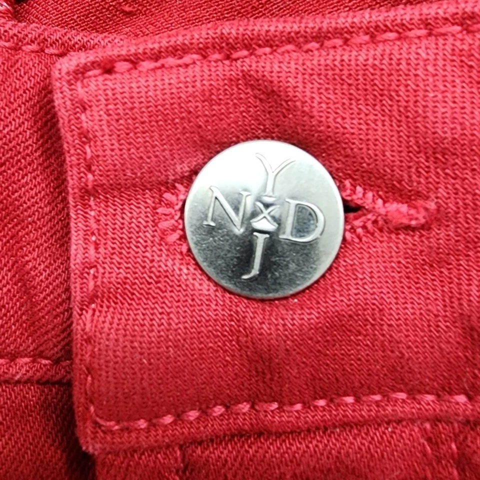 NOVO NYDJ Jeans Feminino 12P PETITE Vermelho Clarissa Tornozelo Cintura Média Skinny Stretch Denim - Imagem 2 de 4