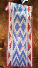 Vera Neumann Vintage Scarf Red White Blue Geometric 15x44  
