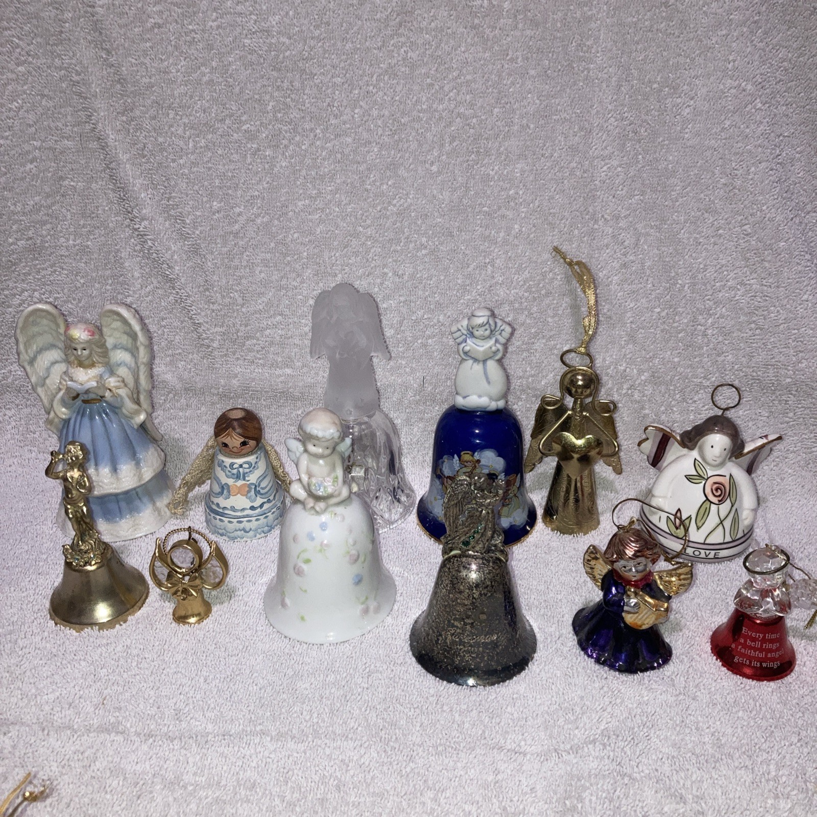 Angel Cherub Bells Vintage Lot Of 12 Various Brands Ceramic 