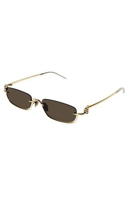 Gucci GG1278S 001 55 Gold Brown  Authentic Sunglasses 1278S