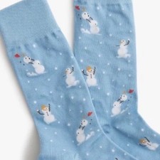 J Crew Snowman Snowball Fight Socks | One Size Fits Most | NWT | Novelty Funny