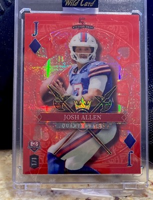 2024 Wild Card 5 Card Draw Stacked Josh Allen / Jalen Hurts 1/1 B2B Red Sparkle