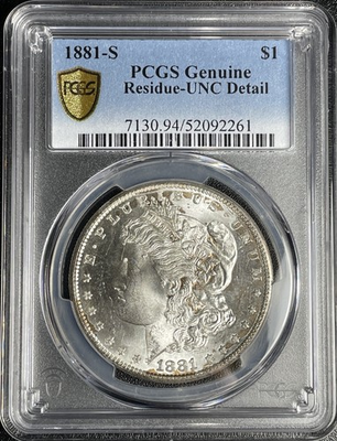 #ad 1881 S Morgan Silver Dollar PCGS UNC Details Residue Strong Luster $120.00