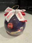 Coca Cola Polar Bear Blue Christmas 3" Ornament 1995 Coke Vtg Ribbons PlasticNOS