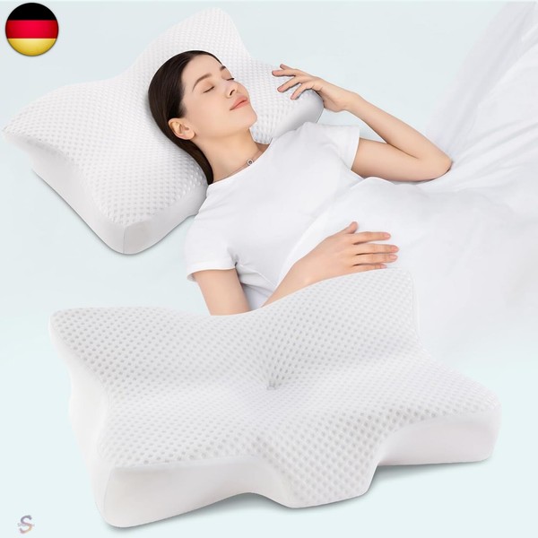 Memory Foam Kissen,Ergonomisches Kopfkissen,Antischnarchkissen Nackenkissen-image