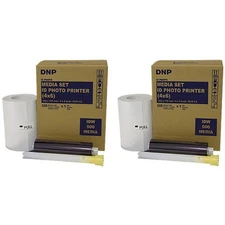 DNP 4x6" Paper and Ink Roll Media Set for IDW500 ID Photo Printer, 350 Prints (2