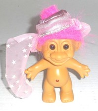 Vintage Russ Berrie  Co. Nude Troll Doll Pink Hair Brown Eyes PLEASE READ