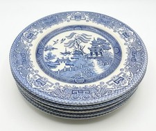 EIT England Ironstone Willow Pattern Dinner Plates Set of 6 – Blue & White 25cm
