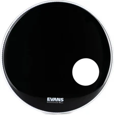 Evans EQ3 Black Resonant Bass Drumhead - 20" - With Port