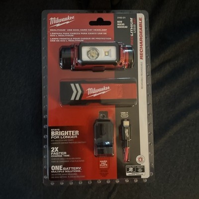 Milwaukee 600 Lumens LED REDLITHIUM USB Hard Hat Head Lamp 2163-21 NEW Sealed 