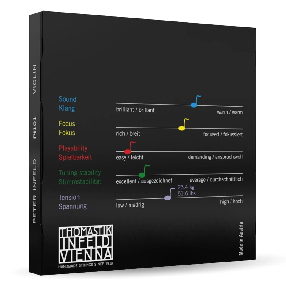 THOMASTIK Peter Infeld Pi Corde di Violino Set PI101 Sintetico Argento 4-strings - Immagine 2 di 4