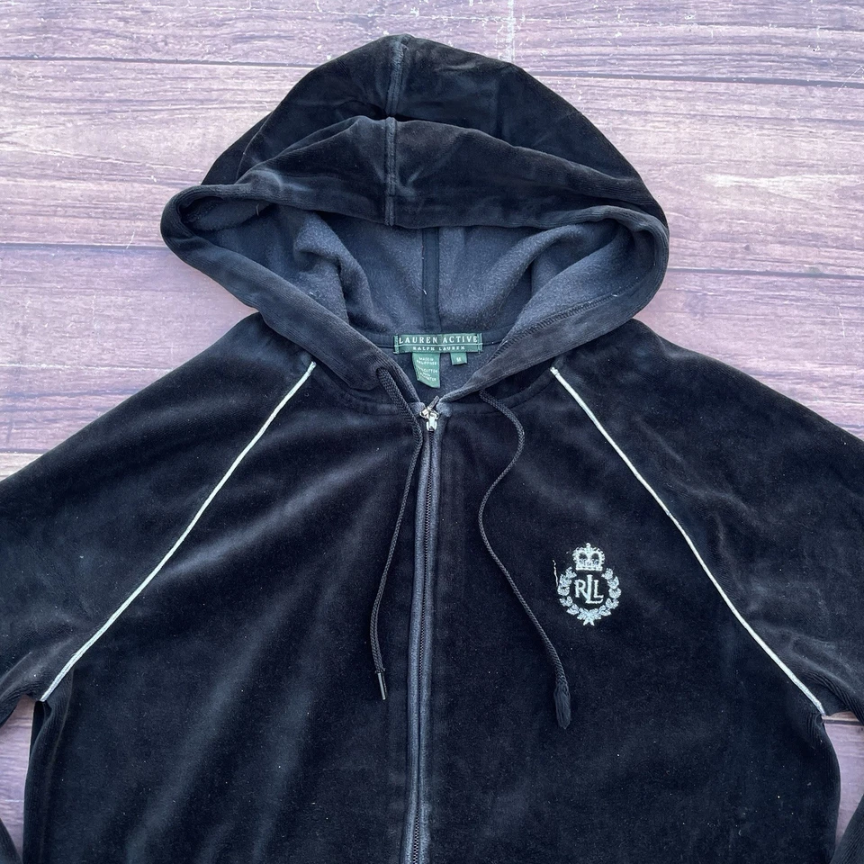 Conjunto de chándal vintage de terciopelo polo Ralph Lauren Y2K Lauren Active para mujer talla M Foto 3 de 4