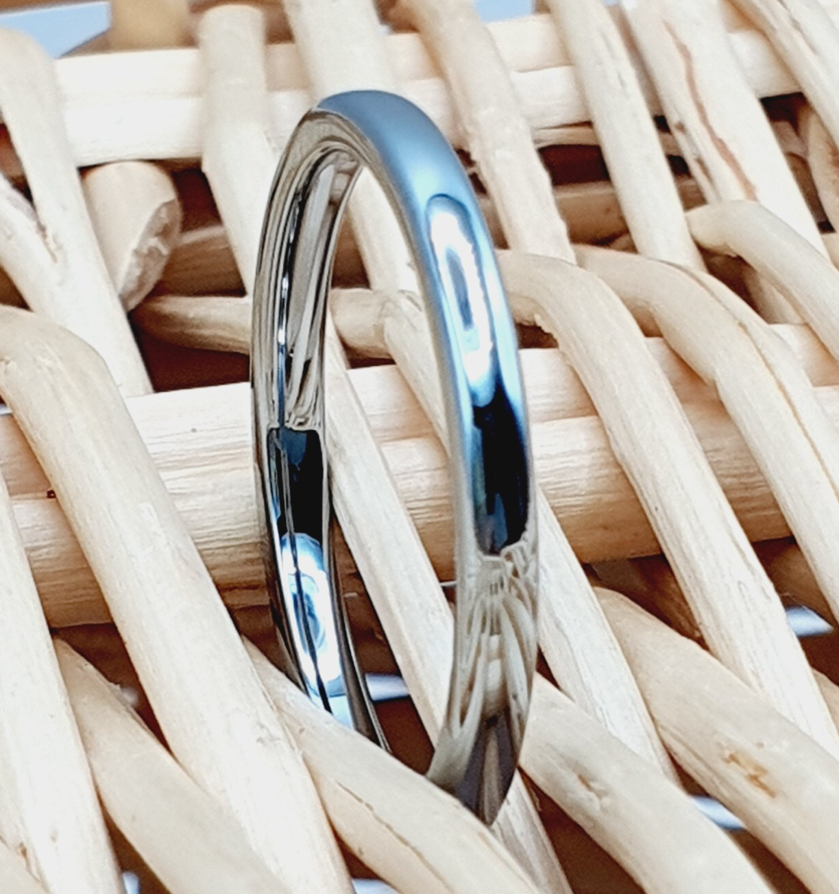 Stacking Wedding Band Shiny Polished Tungsten Ring Tungsten Engagement Ring-image