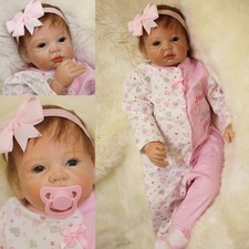 50cm Reborn Baby Puppe Lebensecht Handgefertigt Weich Silikon-Vinyl Mädchen DHL