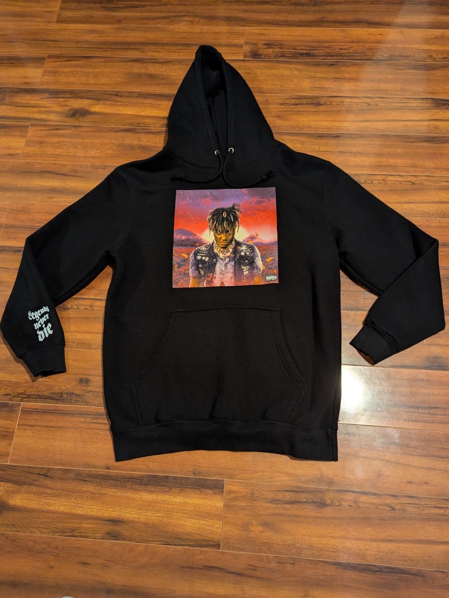 ウェア 90s  black pullover Juice Wrld 999 Club Legends Never Die Album Hoodie Sweatshirt