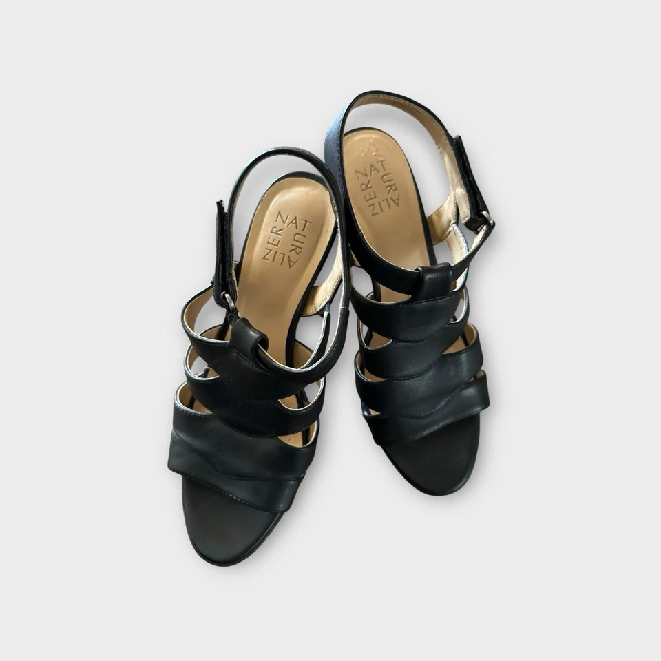 Sandalias de tacón de gladiador negras Naturalizer para mujer 8 W tacón de 3,5 pulgadas ENVÍO GRATUITO Foto 3 de 4