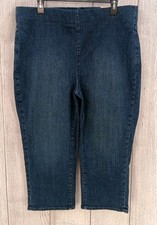 NYDJ Jeans Womens 1X Plus Mesquite Blue Capri Crop Pull On Spanspring Denim City