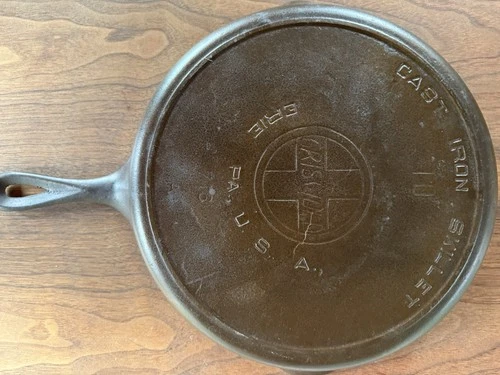 FLAT Griswold No. 10 Skillet #716 Large Slant Logo Heat Ring EPU Circa 1920s