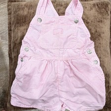 OshKosh B'gosh Gingham Overall One-Piece, 3T, Pink/White 100 Cotton