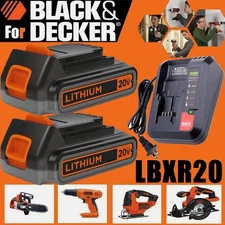 1 OR 2 PACK 1.5Ah Lithium Battery for Black + Decker 20V MAX LBXR20 or Charger
